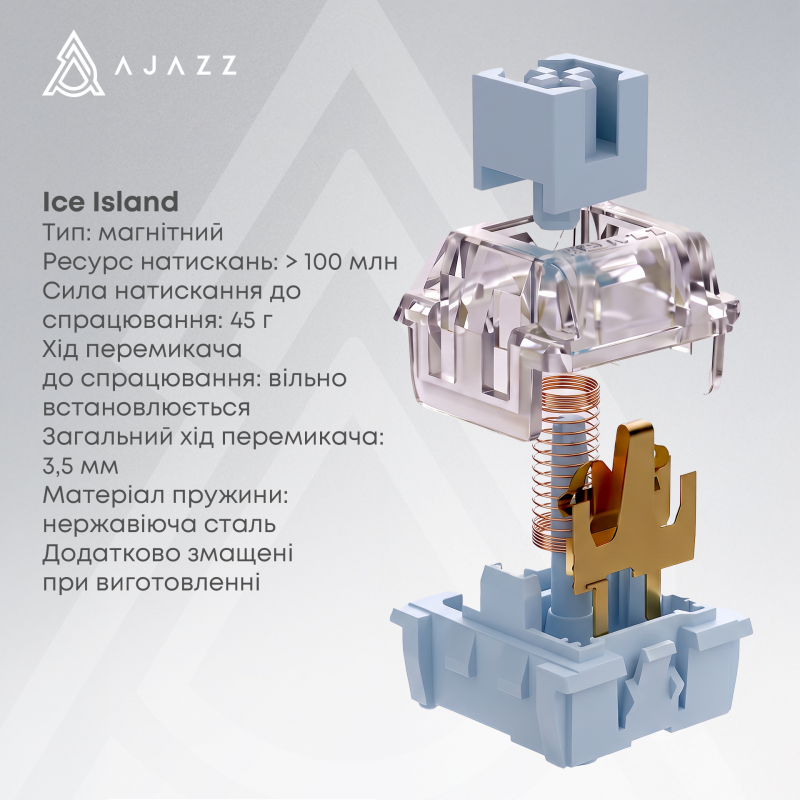 Ігрова магнітна клавіатура Ajazz AK680 V2 Ice Island Magnetic Switch (AK680-V2-I-S-B)
