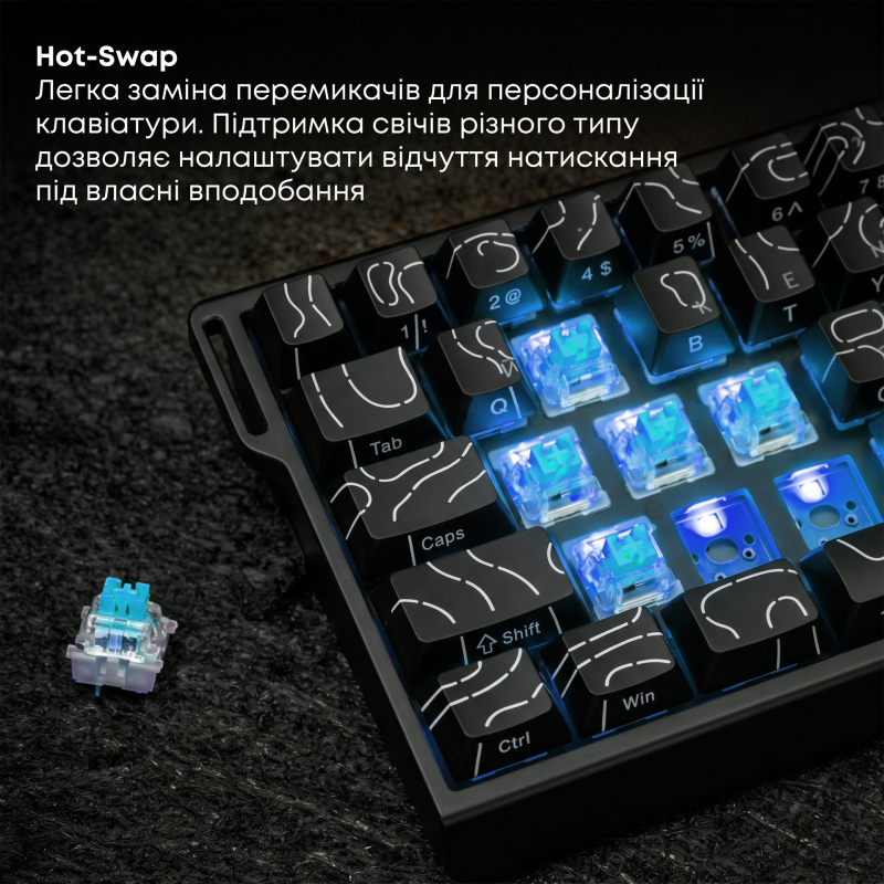 Ігрова магнітна клавіатура Ajazz AK680 V2 Ice Island Magnetic Switch (AK680-V2-I-S-B)