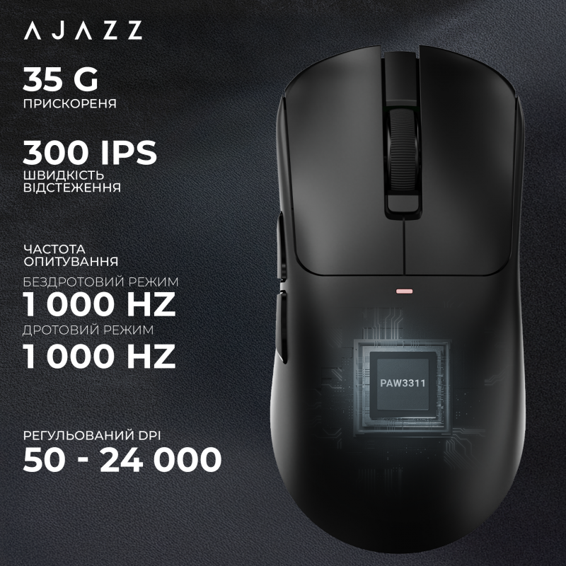 Бездротова миша Ajazz AJ200 Near Link AI MC Black (AJ200-NL-AI-MC-B)