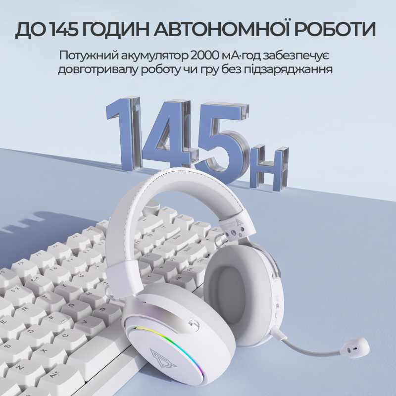 Бездротова ігрова гарнітура Ajazz AHM10 Max Black (AHM10-MAX-B)