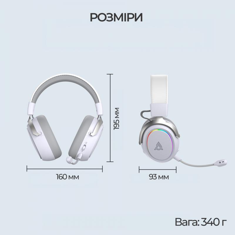 Бездротова ігрова гарнітура Ajazz AHM10 Max Black (AHM10-MAX-B)