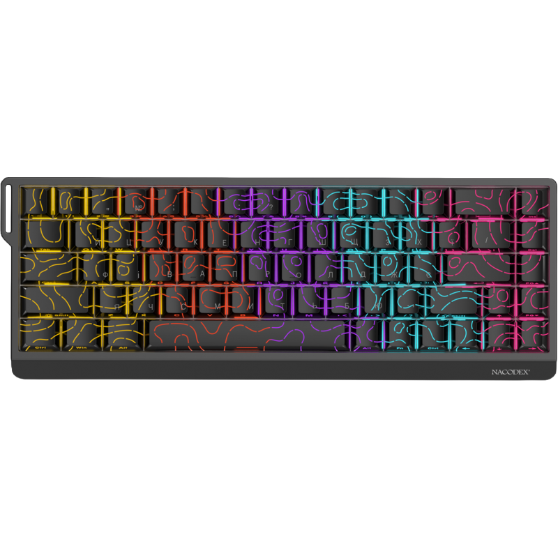 Дротова механічна клавіатура Ajazz NK68 V2 Red Switch (NK68-V2-R-S-B)