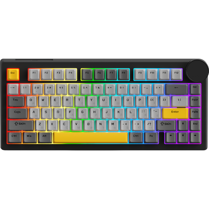 Бездротова механічна клавіатура Ajazz AK820 V2 Coconut Flake Switch (AK820-V2-CF-BGY)