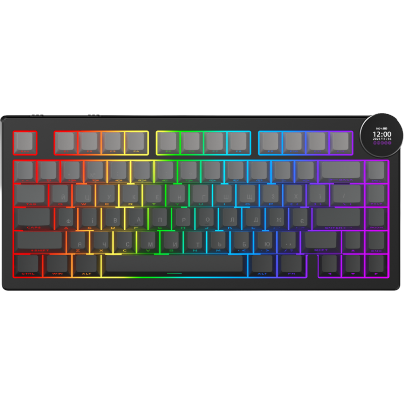 Бездротова механічна клавіатура Ajazz AK820 V2 White Peach Switch (AK820-V2-WP-S-BG)