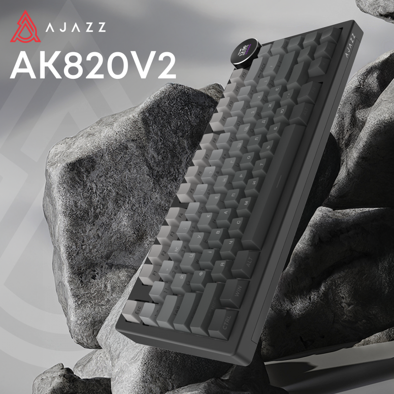 Бездротова механічна клавіатура Ajazz AK820 V2 White Peach Switch (AK820-V2-WP-S-BG)
