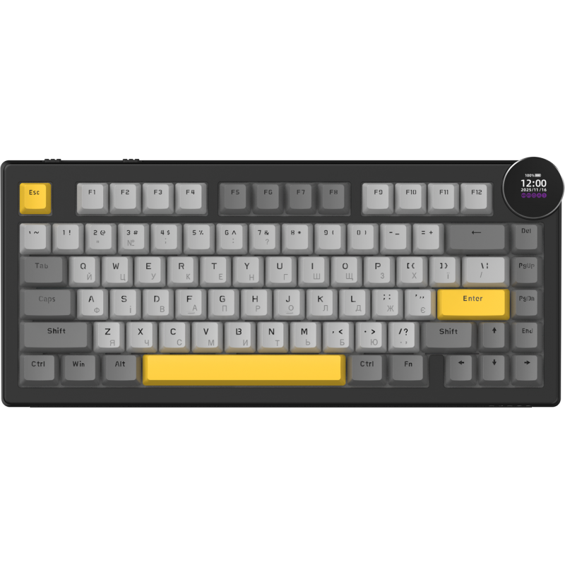 Бездротова механічна клавіатура Ajazz AK820 V2 White Peach Switch (AK820-V2-WP-BGY)