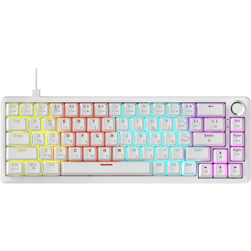 Дротова механічна клавіатура Ajazz AK690 Peach Mist Switch (AK690-PM-W)