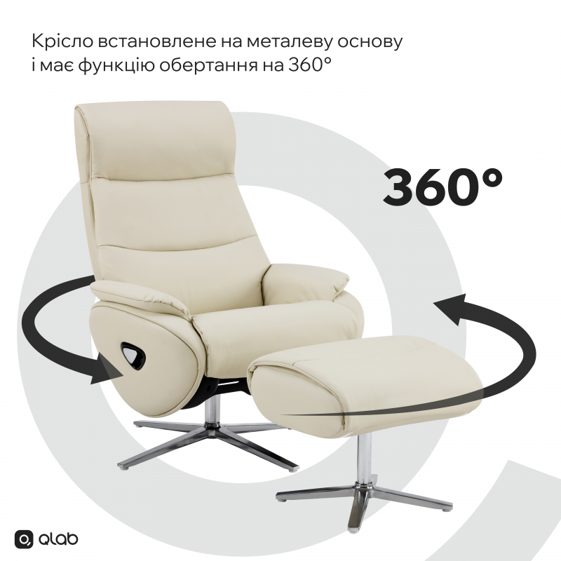 Крісло-реклайнер софа Qlab RC210B Black