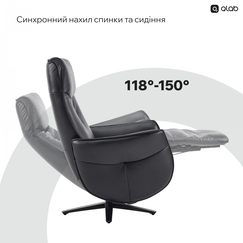 Крісло-реклайнер софа Qlab RC300B Black