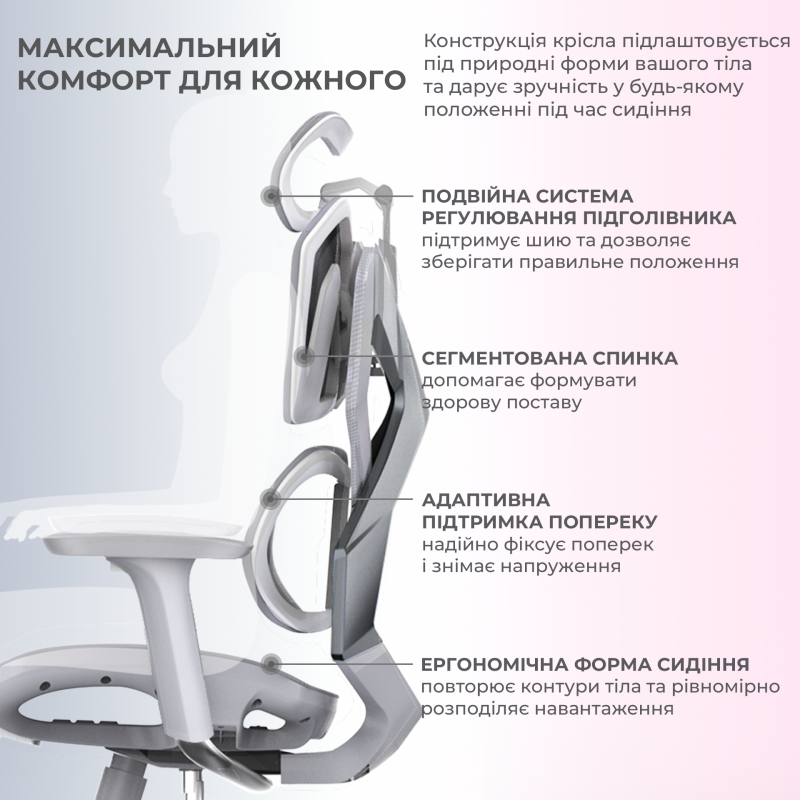 Крісло геймерське Sihoo Xallking X5C Mesh Grey