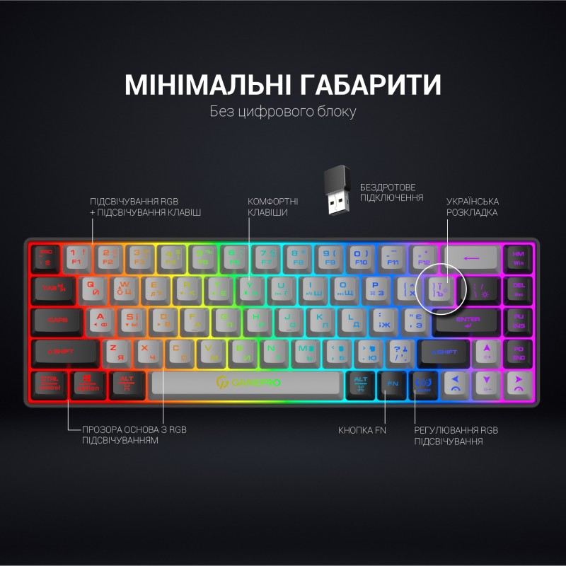 Клавіатура дротова GamePro GK935