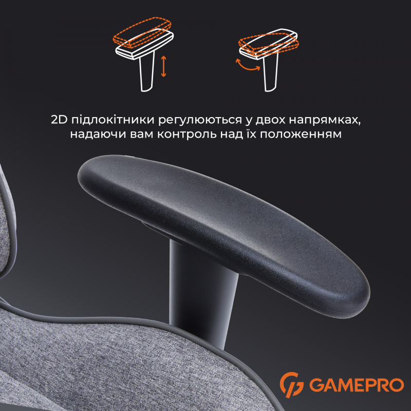 Крісло ігрове GamePro GC575FG Fabric Gray