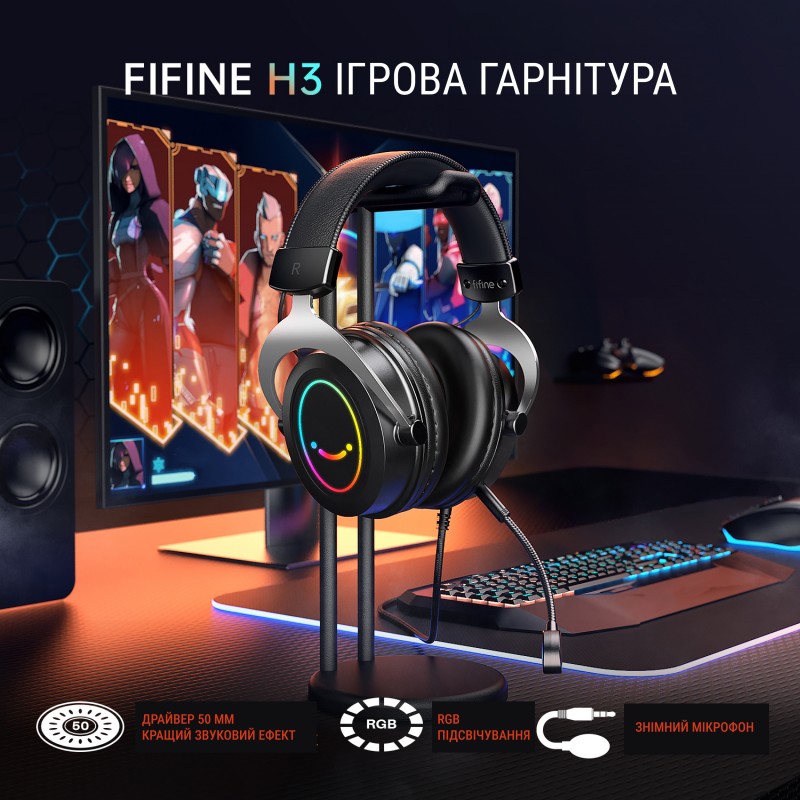 Гарнітура Fifine RGB H3P