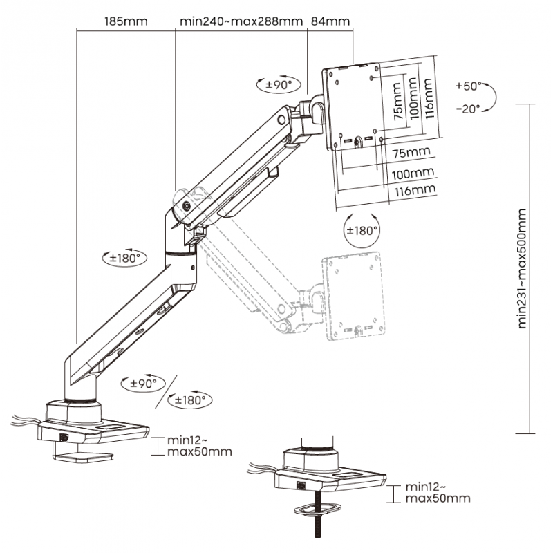 Настільне кріплення для монітора OfficePro MA801B