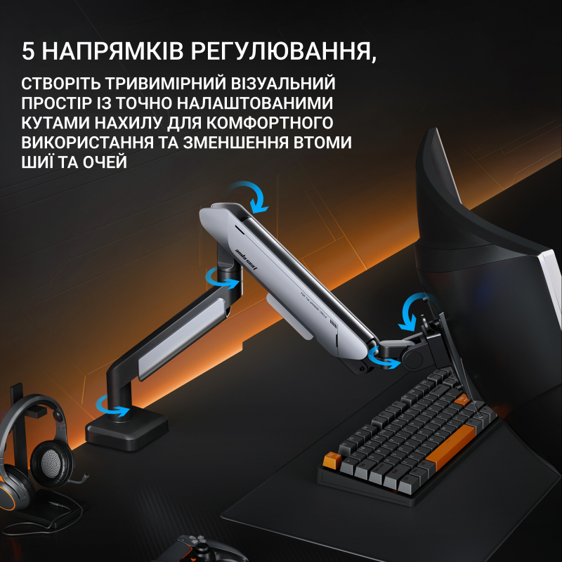 Настільне кріплення для двох моніторів  Anda Seat Stealth PRO II Duo  17’’-42’’ Black & White