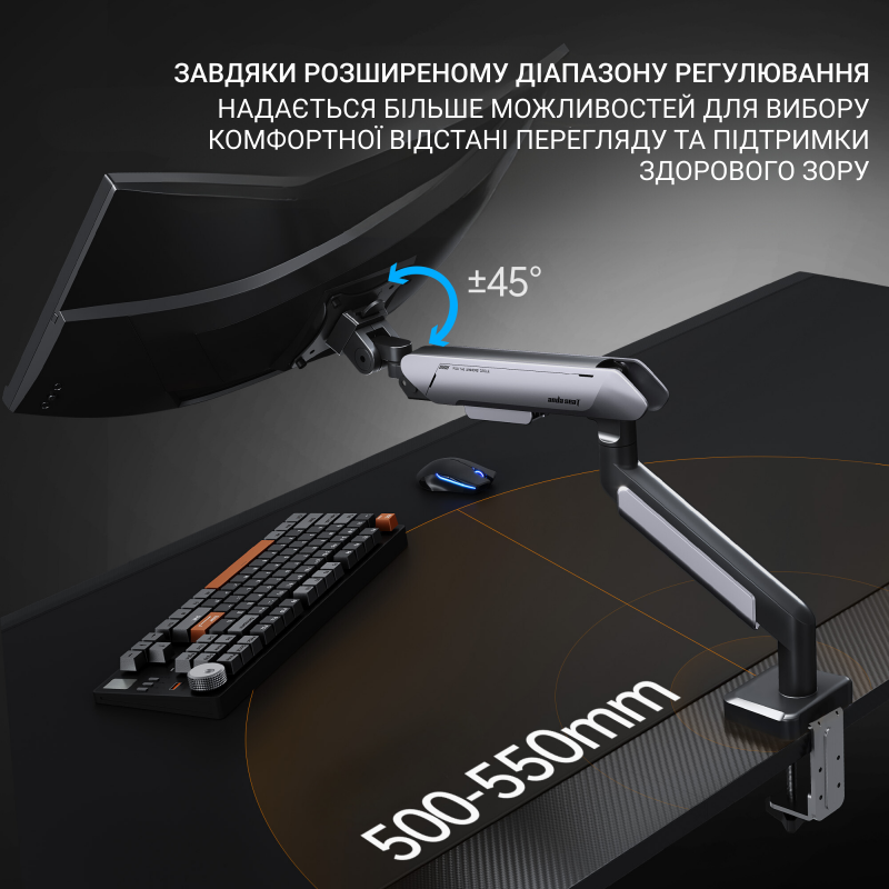 Настільне кріплення для двох моніторів  Anda Seat Stealth PRO II Duo  17’’-42’’ Black & White