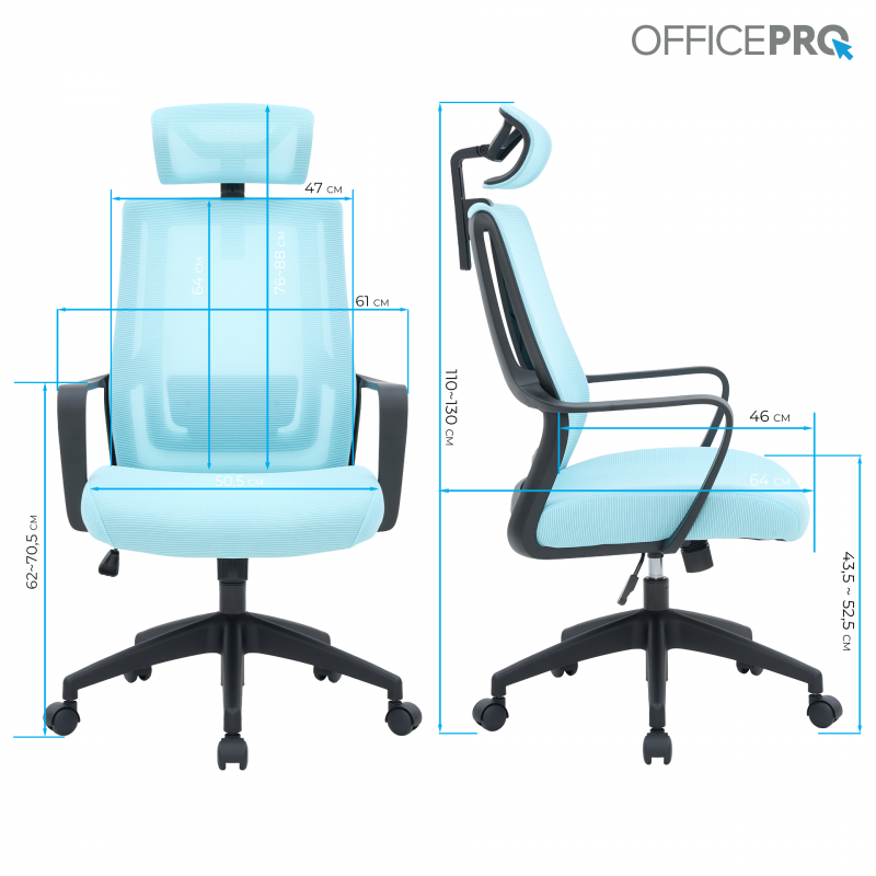 Крісло офісне OfficePro Harmony OC310-B-BL-BL