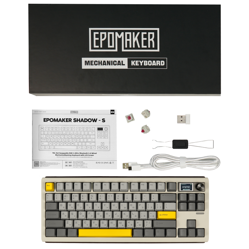 Клавіатура механічна бездротова EPOMAKER Shadow-S Mulan White (SHS-W-M)