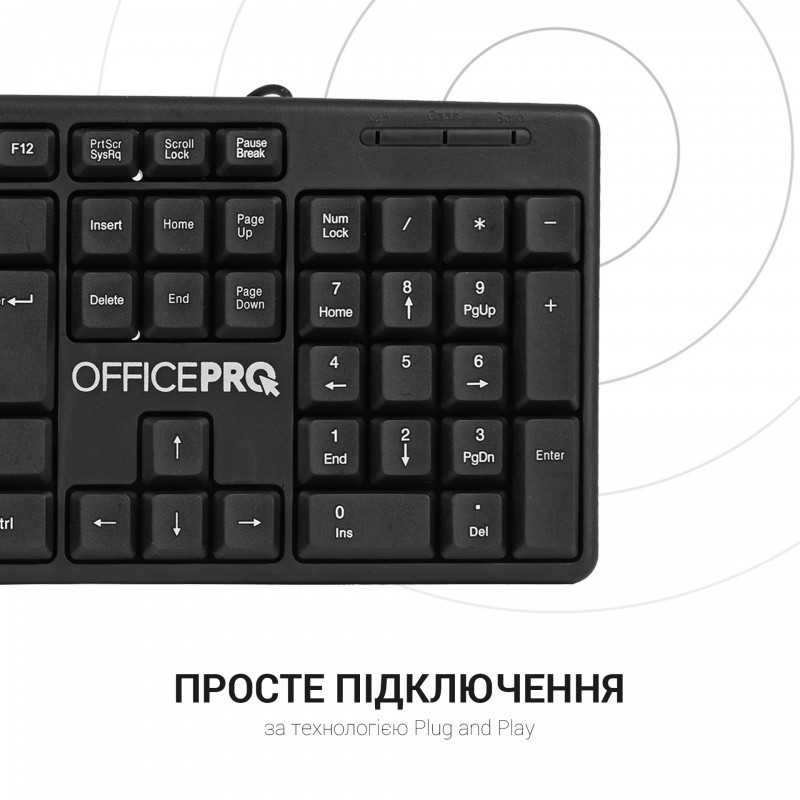 Клавіатура дротова OfficePro (SK166)