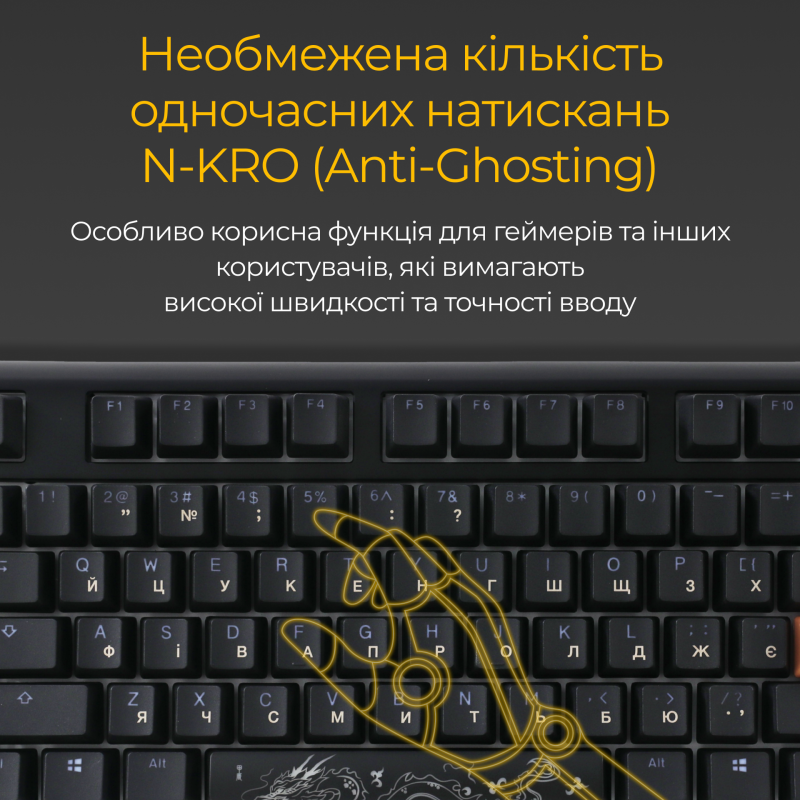 Механічна клавіатура Ducky One 3 TKL Cherry MX Speed silver RGB Black UA