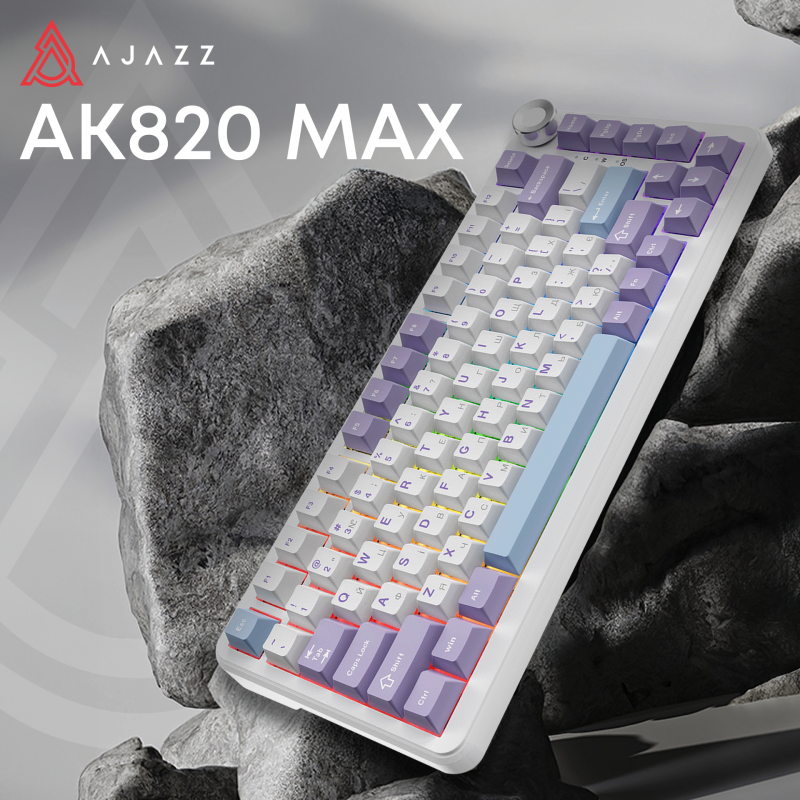 Ігрова механічна клавіатура Ajazz AK820 MAX Magnetic switches-Purple-White-Blue-RGB