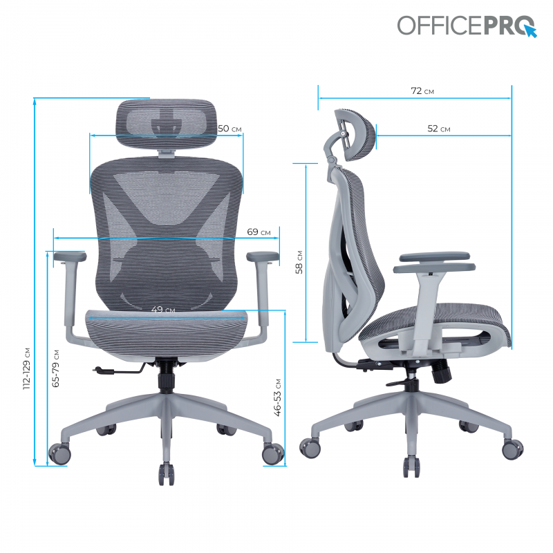 Крісло офісне OfficePro Atlas OC630-G-DG-DG