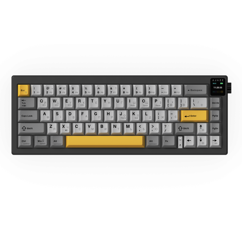 Бездротова механічна клавіатура Ajazz AK650 Flying Fish Switch - Black (AK650-FF-BGY)