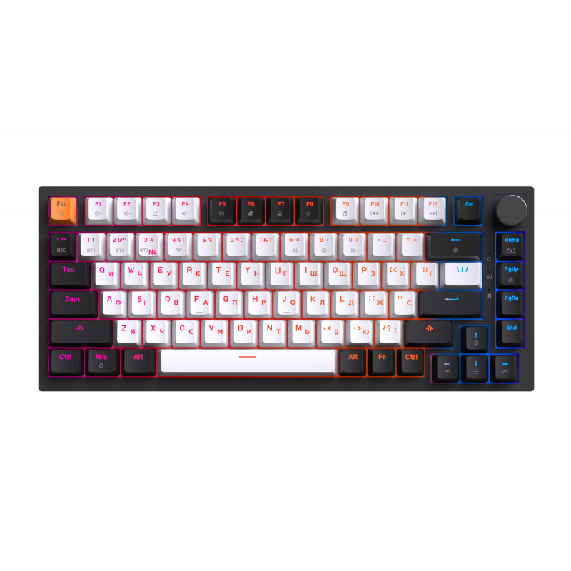 Бездротова механічна клавіатура GamePro Asgard Valhalla (MK160B Pro) 75% QLAB orange switches