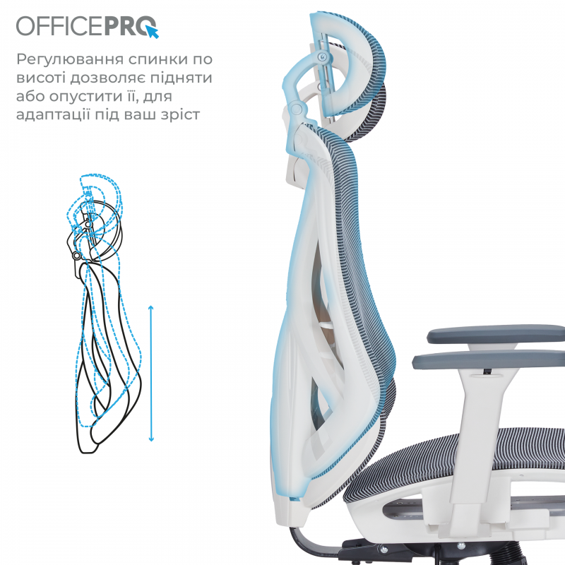 Крісло офісне Officepro Atlas OC630-W-DG-DG