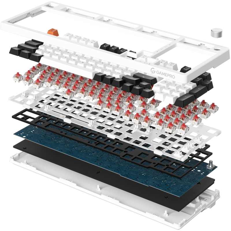 Дротова механічна клавіатура GamePro MK170W (Red) з Hot-Swap RGB White