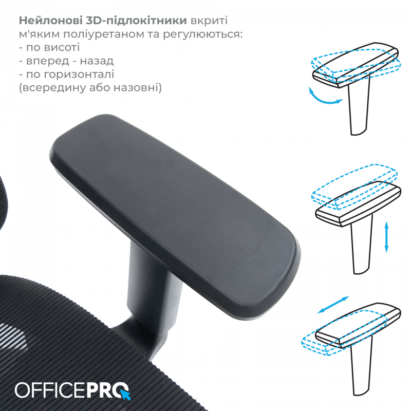Крісло офісне OfficePro Wave OC670-B-B-B