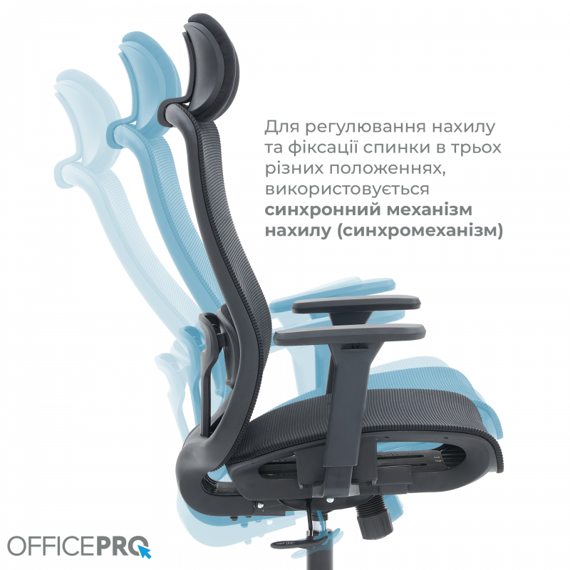 Крісло офісне OfficePro Wave OC670-B-B-B