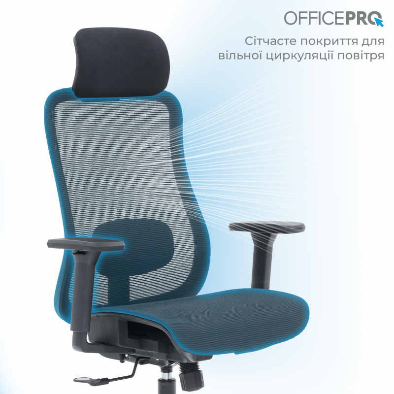 Крісло офісне OfficePro Wave OC670-B-B-B