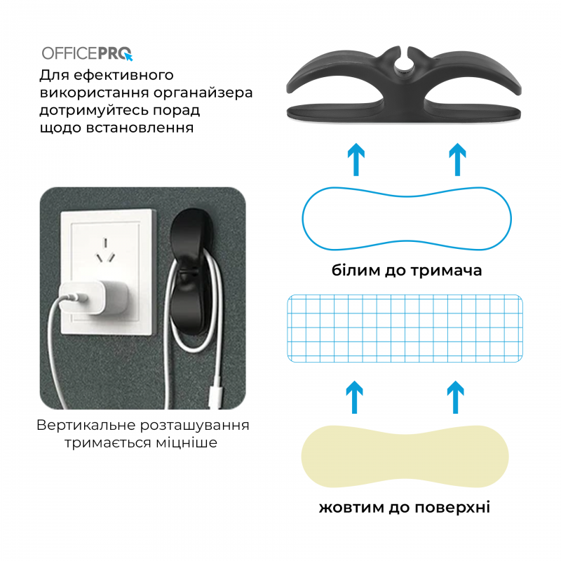 Органайзер для кабелю OfficePro CM001B Black
