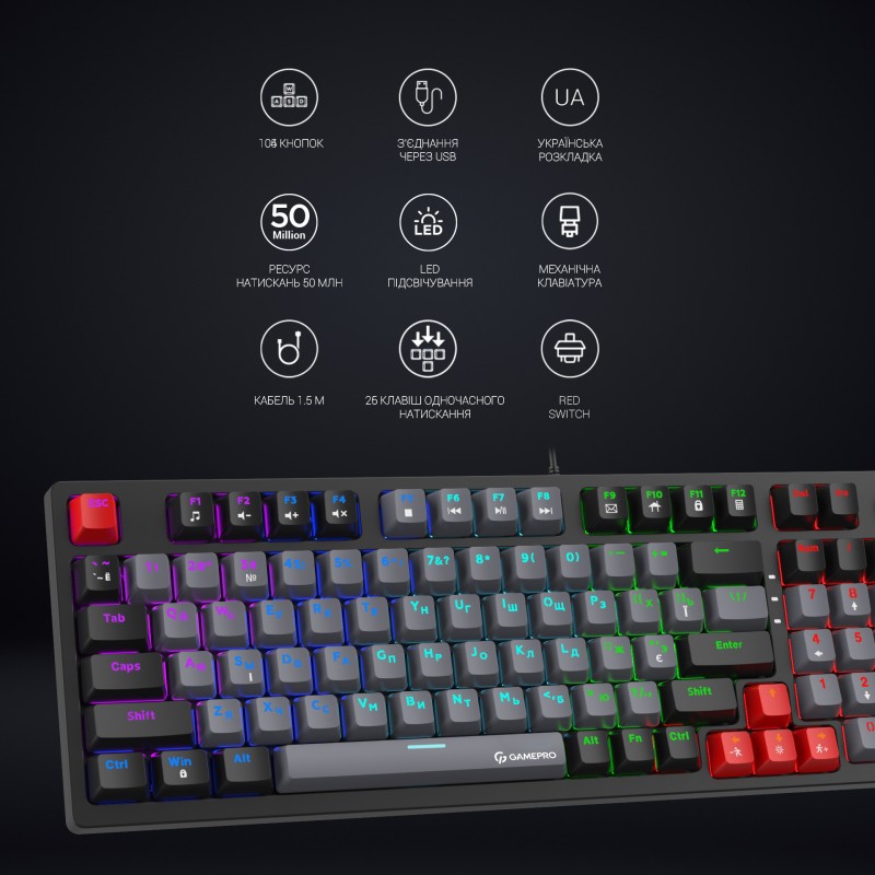 Клавіатура механічна GamePro MK120R