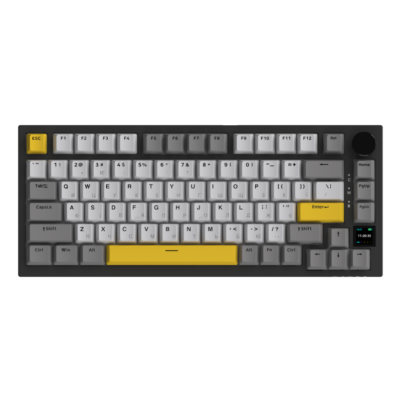 Бездротова механічна клавіатура Ajazz  AK820 PRO 75% Gift Switch Black RGB  (AK820PRO-G-BGY)