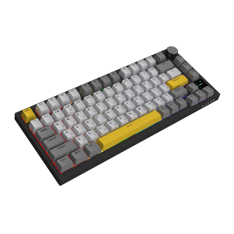 Бездротова механічна клавіатура Ajazz  AK820 PRO 75% Gift Switch Black RGB  (AK820PRO-G-BGY)