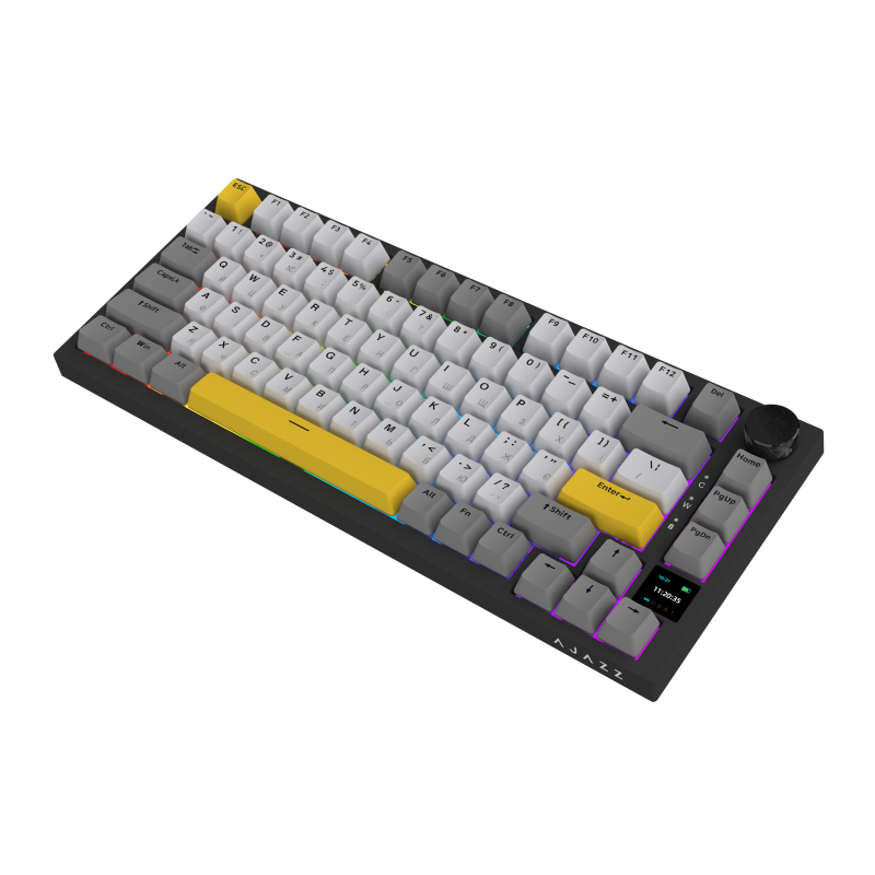 Бездротова механічна клавіатура Ajazz  AK820 PRO 75% Gift Switch Black RGB  (AK820PRO-G-BGY)