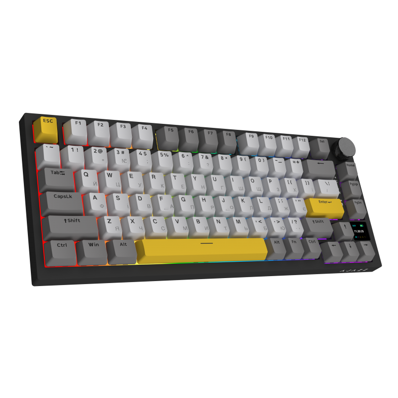 Бездротова механічна клавіатура Ajazz  AK820 PRO 75% Gift Switch Black RGB  (AK820PRO-G-BGY)