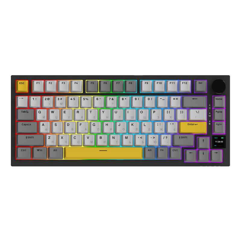 Бездротова механічна клавіатура Ajazz  AK820 PRO 75% Gift Switch Black RGB  (AK820PRO-G-BGY)
