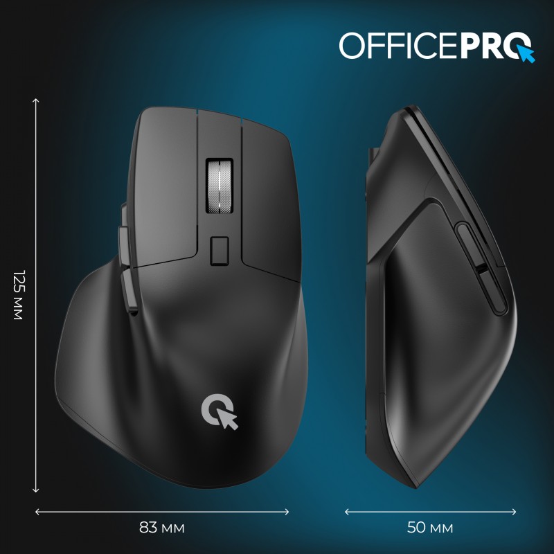 Миша OfficePro M395B Silent Click Ergonomic Wireless Black