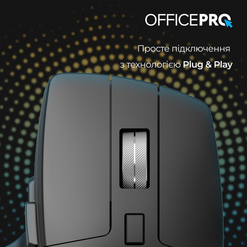 Миша OfficePro M395B Silent Click Ergonomic Wireless Black