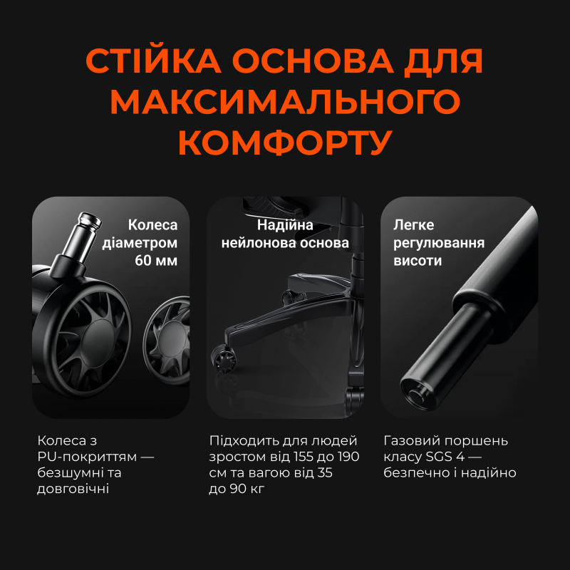 Крісло ігрове Anda Seat Novis Gray Fabric Size L