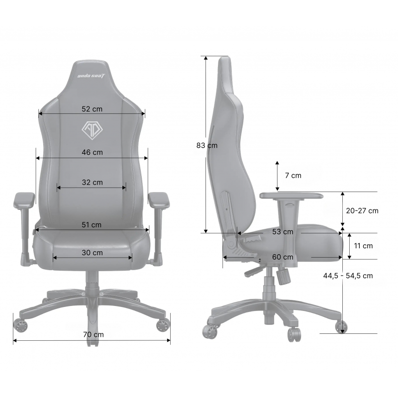 Крісло ігрове Anda Seat Novis Gray Fabric Size L
