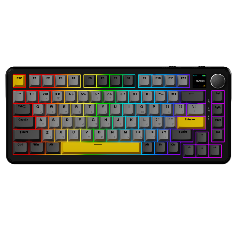 Бездротова механічна клавіатура Ajazz AK820 MAX Magnetic switches - Black (AK820MAX-M-BGY)