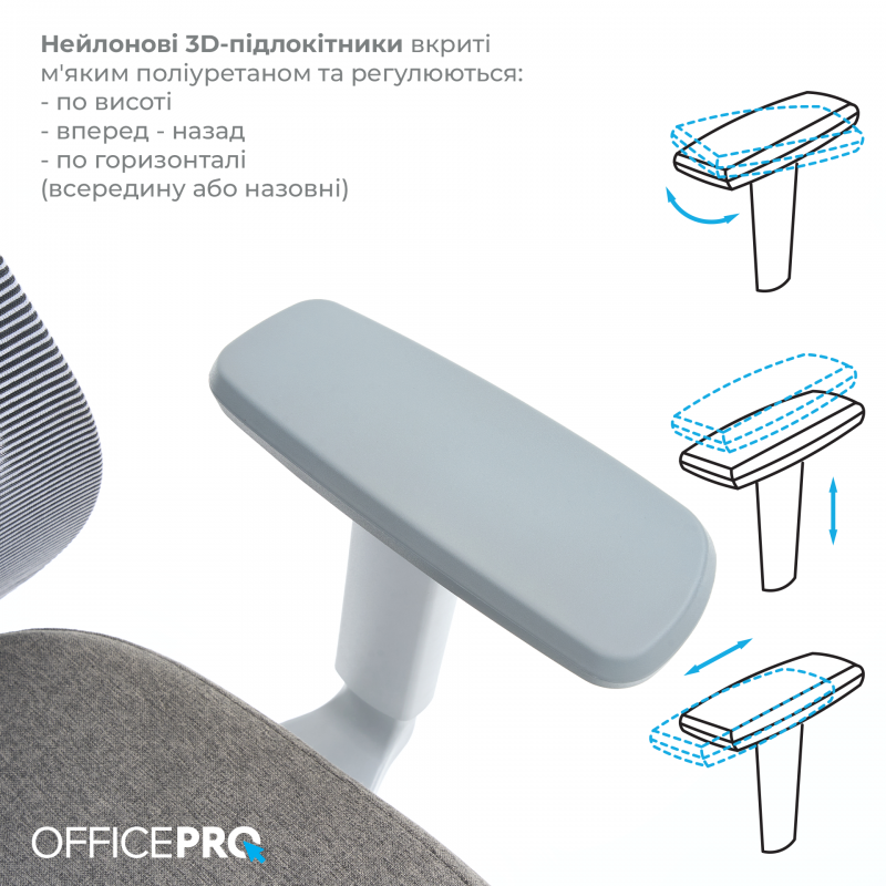 Крісло офісне OfficePro Wave OC599-G-G-G