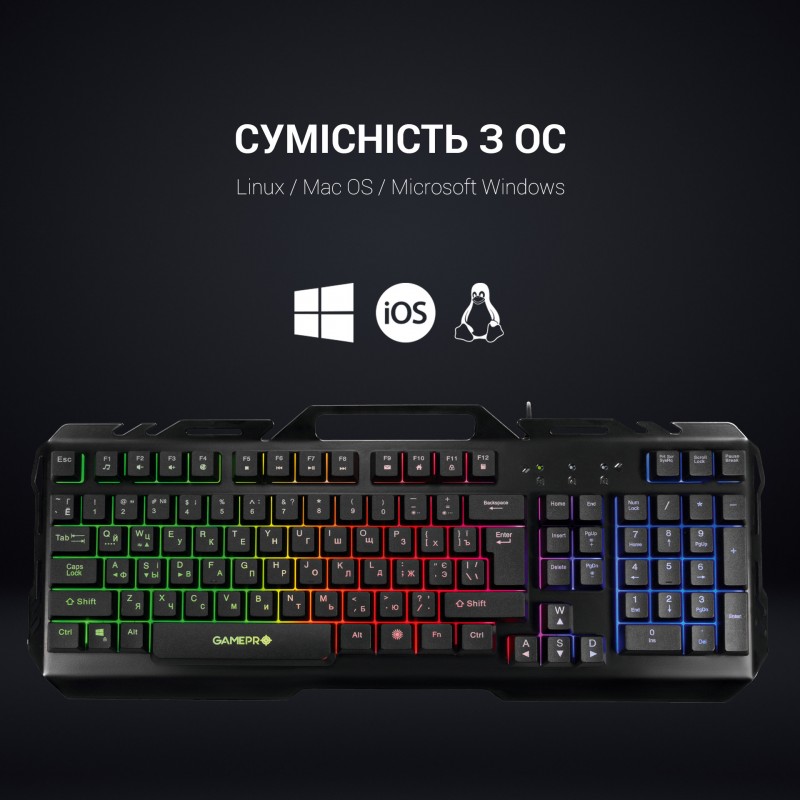 Клавіатура дротова GamePro GK670