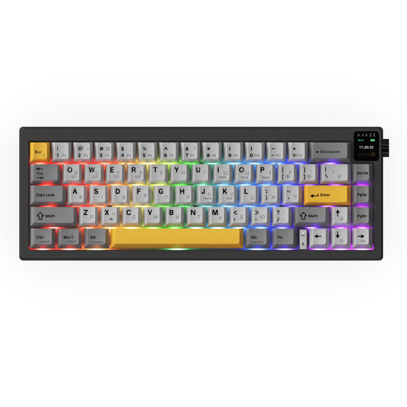 Бездротова механічна клавіатура Ajazz AK650 Flying Fish Switch - Black (AK650-FF-BGY)