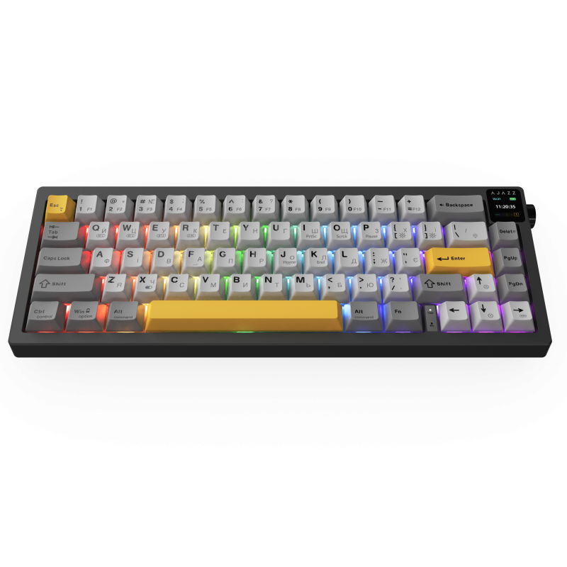 Бездротова механічна клавіатура Ajazz AK650 Flying Fish Switch - Black (AK650-FF-BGY)